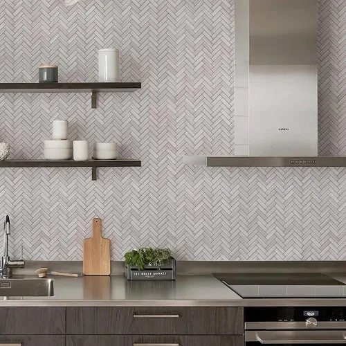 Miniatura 7 de STICKGOO 10 láminas para salpicaderos de azulejos para despegar y pegar, azulejos de salpicadero de PVC, azulejos de pared autoadhesivos en espiga