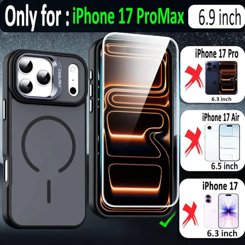 Miniatura 2 de Funda para i Phone 17 Pro Max, con función atril y protector de pantalla HD, compatible con accesorios MagSafe, funda magnética para iPhone 17 Pro