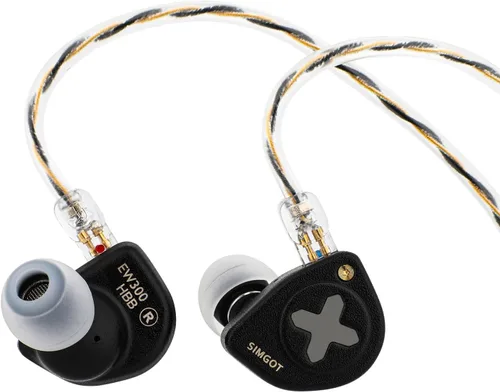 Miniatura 10 de Linsoul SIMGOT EW300 1DD+1Planar+1PZT controlador híbrido intrauditivo, auriculares IEM con cable, auriculares para juegos con boquillas