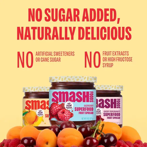 Miniatura 5 de Smash Foods Jam, Variety Adventure paquete de 3 Sin azúcar añadido, gelatina naturalmente dulce Apto para dieta cetogénica, baja en calorías
