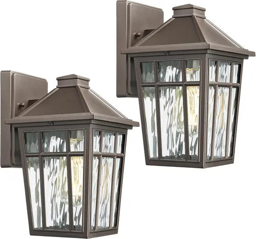 Miniatura 15 de Darkaway Lámparas de pared para exteriores, luz de porche frontal, pared exterior, antioxidante, impermeable, de aluminio con cristal para patio