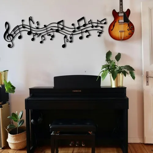 Miniatura 3 de ENJOYOO Nota musical de metal, nota de metal musical para pared para sala de estar, dormitorio