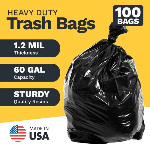 Miniatura 3 de ToughBag Bolsas de basura de 55-60 galones (100 unidades) (negro, 58 x 38 pies)