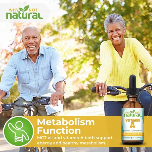 Miniatura 3 de Why Not Natural Vitamina A Drops 10000 UI - Palmitato de retinilo líquido con aceite de coco MCT, VIT vegano Un suplemento para la piel - 1 oz