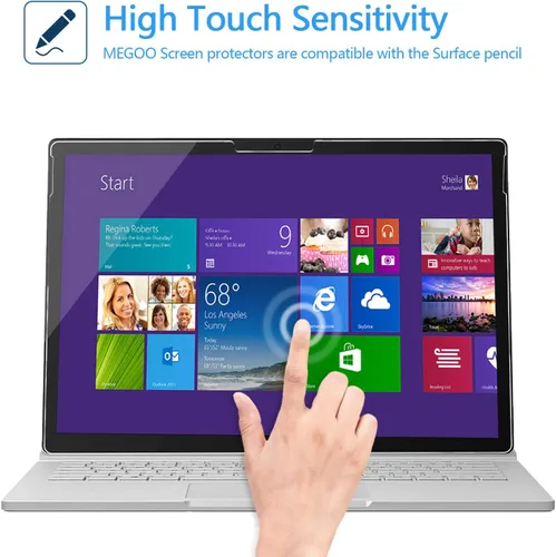 Miniatura 3 de Megoo Protector de pantalla para Surface Book 3 de 15 pulgadas, vidrio templado, transparente HD, dureza 9H, también para Microsoft Surface Book 2