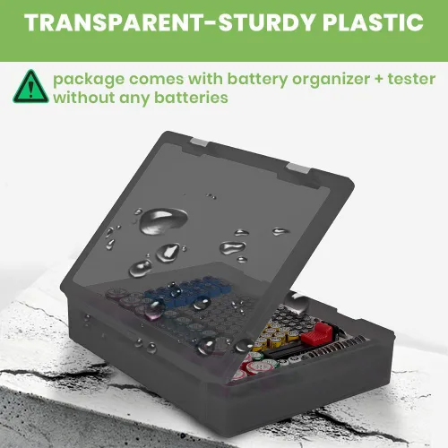 Miniatura 3 de Organizador de baterías - Caja de contenedores con comprobador BT-168. Organización de garaje con capacidad para 225 baterías AA AAA C D Cell 9V 3V