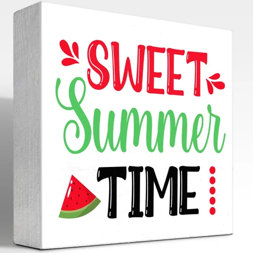 Miniatura 13 de Decoración de escritorio de verano, Beaches Bozze and Besties Retro Sunset de madera de doble cara para decoración de escritorio, caja de madera