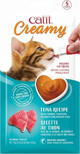 Miniatura 16 de Catit Golosina cremosa para gatos para lamer, premio saludable para gatos, atún, paquete de 50
