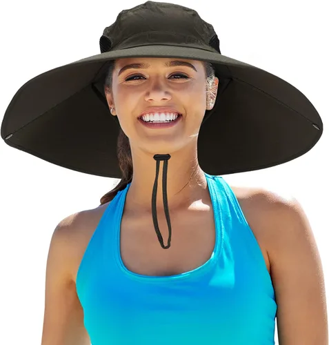 Miniatura 7 de Leotruny - Sombrero de sol de ala superancha para mujer UPF50+ impermeable para pesca, senderismo, camping