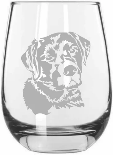 Miniatura 266 de Sakhalin Husky Dog - Copa de vino grabada personalizada de 15.25 onzas sin tallo