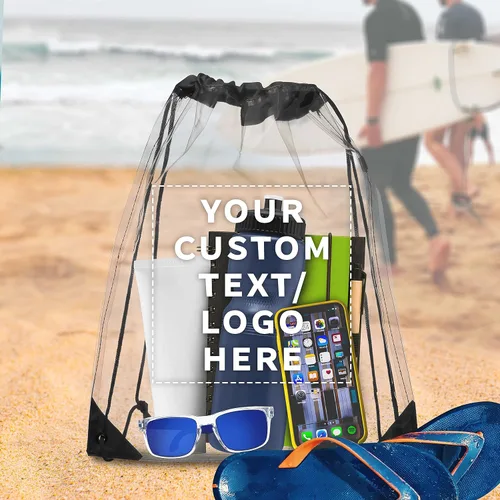 Miniatura 8 de DISCOUNT PROMOS Mochilas de plástico con cordón, - Personalizado - Negro, Cordón