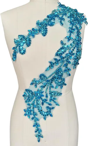 Miniatura 29 de PLune Diamantes de imitación acrílicos brillantes hechos a mano en apliques de encaje, cuentas de costura, parches para accesorios para vestido