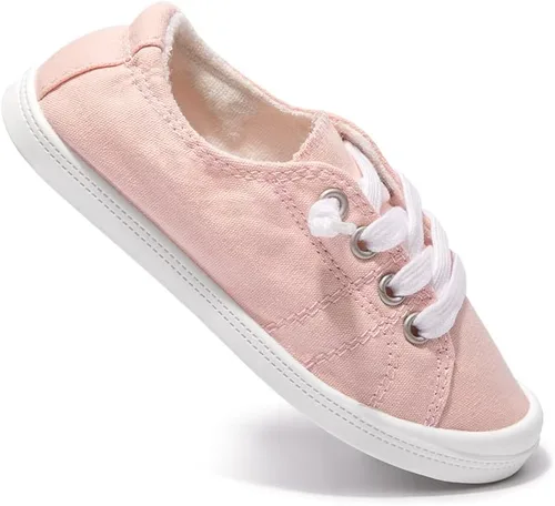Miniatura 3 de Zapatos deportivos de lona para niños y niñas, zapatos de moda casuales de caña baja, cómodos zapatos para caminar con cordones