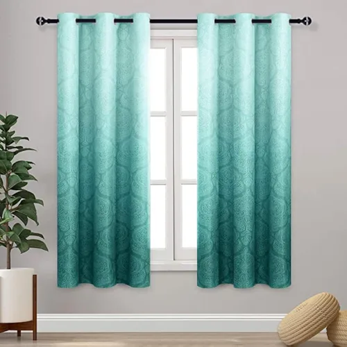 Miniatura 106 de DWCN - Cortinas blackout para dormitorio, diseño de damasco con aislamiento térmico y ojales, para sala de estar, juego de 2 paneles de cortina Gris