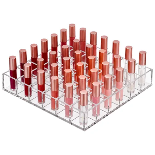 Miniatura 9 de Mumufy Soporte para lápiz labial, organizador de acrílico transparente, organizador de brillo de labios, estuche de plástico para cosméticos