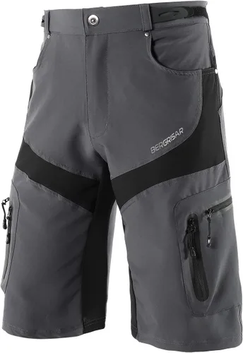 BERGRISAR Pantalones cortos de ciclismo para hombre, corte holgado, con 6 bolsillos