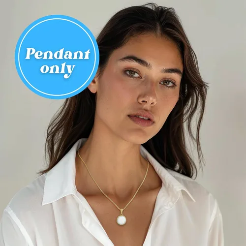 Miniatura 2 de Collar de Piedras Preciosas de Oro de 14K para Mujer - Collares de Oro Sólido - Collar con Colgante de Oro - Collar Llamativo de Oro para Mujer