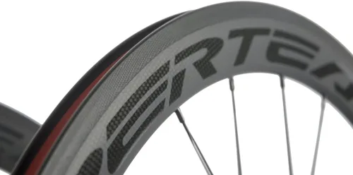 Miniatura 4 de Superteam - Juego de ruedas para bicicleta de ruta fibra de carbono, 700 C, 50mm ancho 23 terminado mate