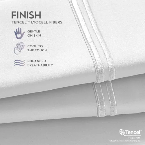 Miniatura 6 de PureCare Elements Cool Touch - Juego de sábanas con 100 % Tencel, esquinas de ajuste preciso y fundas de almohada envolventes, tamaño individual XL