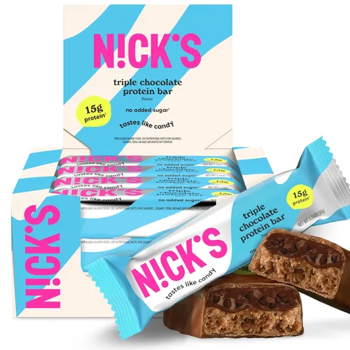 Miniatura 14 de N!CK'S Barras de proteínas de chocolate con menta Alto en proteínas Bajas en calorías Snacks bajos en carbohidratos aptos para dieta