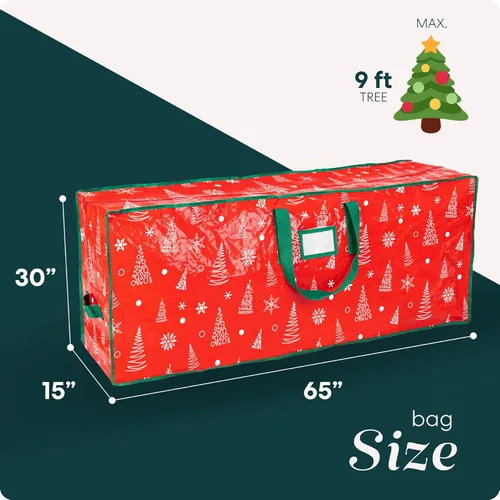 Miniatura 2 de Handy Laundry - Bolsa de almacenamiento para árbol de Navidad: para árbol artificial de 9 pies, impermeable, duradero, con cierre, asas