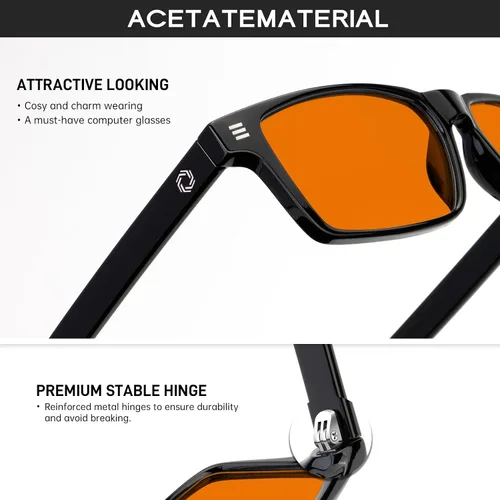 Miniatura 5 de ANYLUV Gafas de luz azul para hombre + lentes de bloqueo de luz azul para computadora de metal Al-Mg