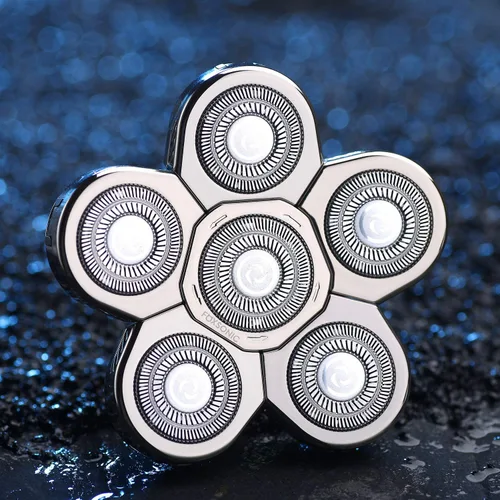 Miniatura 6 de Silvery - Cabezal de repuesto para afeitadora eléctrica para hombre, cabeza de repuesto de 6 cuchillas de repuesto para afeitadora calva Tono plata