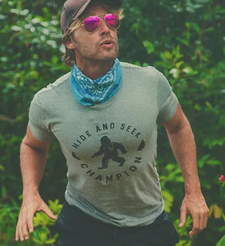 Miniatura 3 de Camiseta para hombre Hide and Seek Champion divertida camiseta de pie grande con estampado gráfico de humor genial, Gris jaspeado oscuro