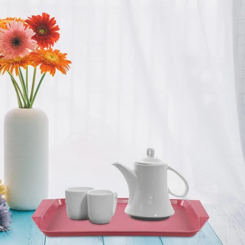 Miniatura 5 de Bandejas plásticas para servir comida rápida, 6 paquetes de bandejas coloreadas de la cafetería