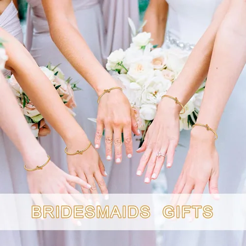 Miniatura 8 de FOCALOOK Pulseras de cadena de eslabones para mujer, pulseras personalizables, chapadas en oro de 18 quilates, pulsera con dije de bloqueo de cadena