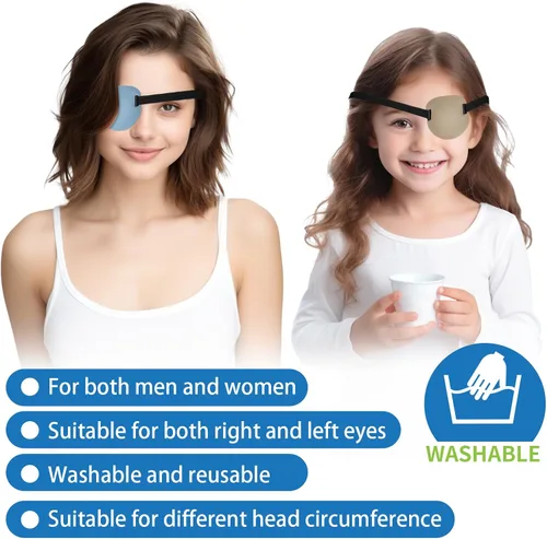 Miniatura 3 de 2 piezas de parches oculares 3D para adultos y niños, parche ocular médico ajustable para ojo derecho o izquierdo, cubierta para un ojo para 1