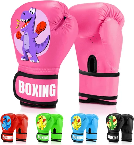 Miniatura 11 de Guantes de boxeo para niños y niñas, guantes de entrenamiento de boxeo juvenil para niños de 3 a 9 años, guantes de entrenamiento de 4 onzas