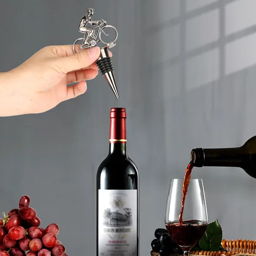 Miniatura 2 de LKKCHER Tapón de vino de ciclismo, regalos de vino para bicicleta, regalos del día del padre, regalos de Navidad, regalos de cumpleaños para hombres