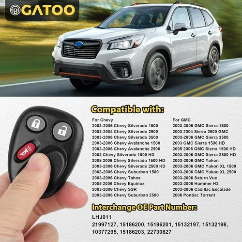 Miniatura 3 de Llavero de repuesto para Chevy Silverado Avalanche Suburban Tahoe SSR GMC Sierra Yukon Saturn Vue Cadillac Escalade Hummer H2 Torrent 2003 2004 2005