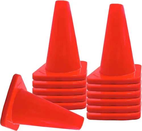 Versatyle Heavy Duty Agility Training Cones (2 in, 6 in, 9 in, 12 in, 18 in, 28 in) for Sports and Kids Coaching, Multipurpose Field Marker Cones,