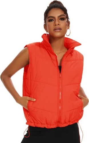 Miniatura 2 de Micoson Chalecos acolchados para mujer, de invierno, sin mangas, con capucha, con cremallera, cuello alto, con bolsillo, ajuste holgado