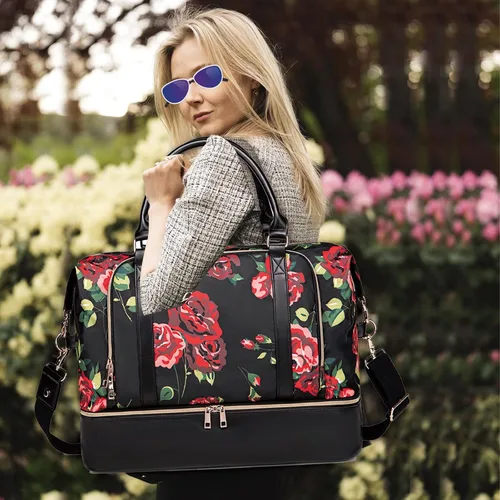Miniatura 17 de CAMTOP - Bolsa de viaje de fin de semana para mujer, bolsa de lona con espacio para laptop de15.6 pulgadas