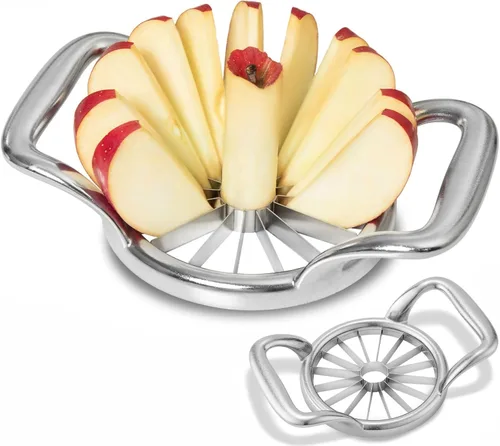 LIIGEMI Rebanador de Manzana Extra Grande de 5.5 Pulgadas, Rebanador y Descorazonador de Manzana Fino de 16 Rebanadas, Cortador, Divisor, Cuña para