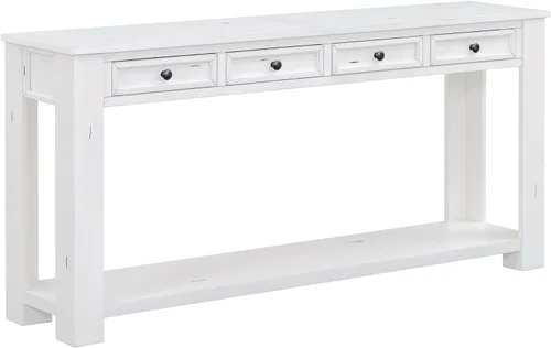Merax Sofa Table with Storage Drawers and Bottom Shelf, Rustic Console Table with Thickened Legs, Long Entryway Table for Hallway & Living Room,