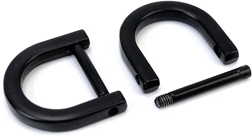 Miniatura 32 de 4 anillos en D resistentes con grillete de 1-1/2 pulgadas, oro antiguo, en forma de U, repuesto para bolso, llavero, collar de perro