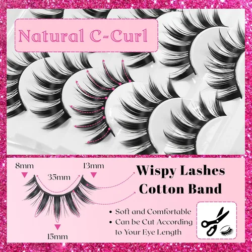 Miniatura 3 de 5 pares de pestañas de manga para cosplay, pestañas 3D Little Devil Spiky Lash Cute Doll Anime pestañas estilo japonés pestañas de maquillaje