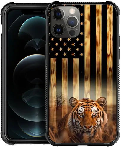 Miniatura 33 de DAIZAG Compatible con iPhone 13 Pro Max, Funda de TPU Protectora Anti-Arañazos Todo En Uno, Fundas para Hombre Mujer - Motivo de Madera Americana