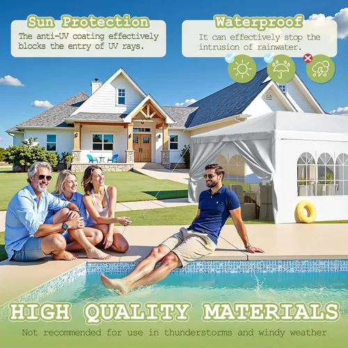 Miniatura 8 de Homall Tienda de campaña para fiesta de gazebo de 10 x 30 pies, toldo impermeable para exteriores con paredes laterales extraíbles, para bodas