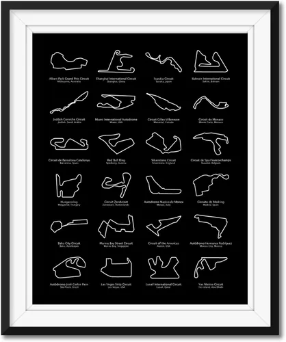 Miniatura 11 de Custom Car Posters Póster de pista de carreras de Fórmula 2026, diseño de circuitos destinados a los fanáticos de las carreras de Fórmula de regalo