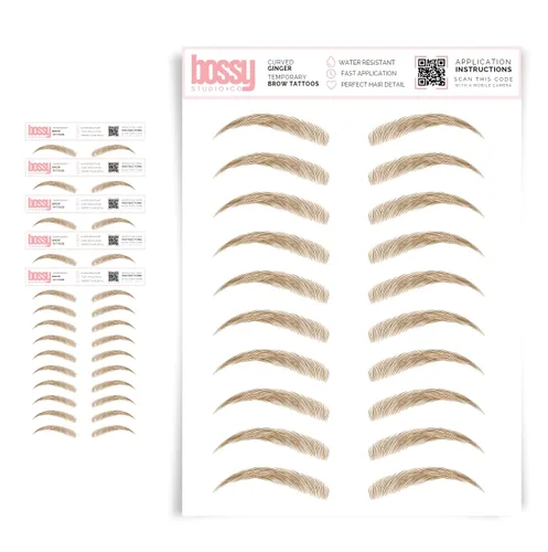 Miniatura 58 de 5 paquetes de tatuajes temporales para cejas, adhesivos impermeables para cejas, tatuajes falsos para el cabello tipo pelar de transferencia