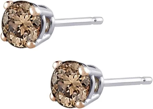 Miniatura 3 de Pendientes redondos de diamantes de talla brillante de oro blanco de 14 quilates (12 cttw)