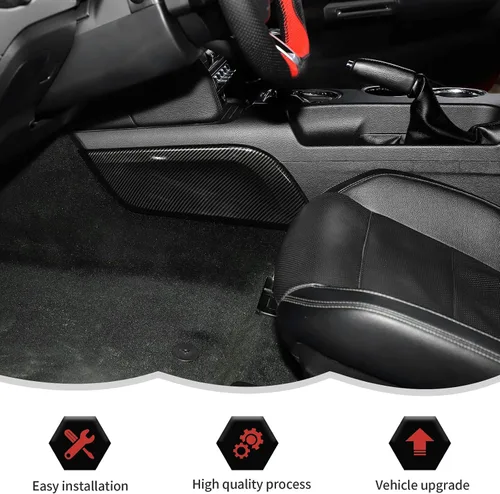 Miniatura 6 de RT-TCZ Cubierta de fibra de carbono para consola central, panel de palanca de cambios lateral, accesorios interiores, decoración para Ford Mustang