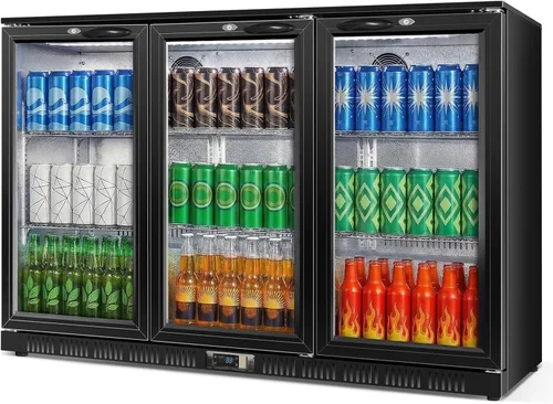 Miniatura 31 de Refrigerador de bebidas para 128 latas, 3.2 pies cúbicos con puerta de vidrio para bebidas, cerveza, soda, vino, pequeño refrigerador de cerveza