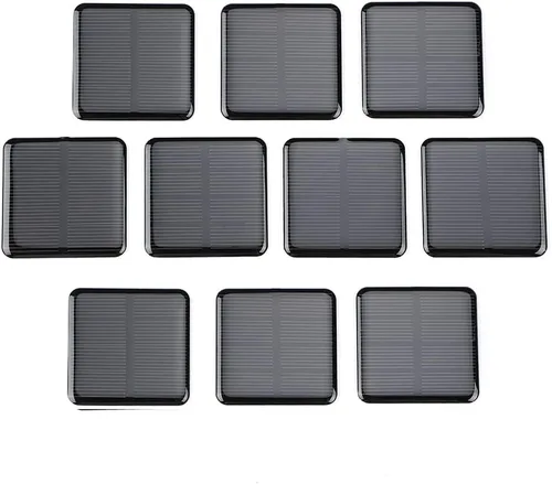 Miniatura 4 de 10 unids Mini células solares monocristalinas Kit de sistema solar 1.969 in X 50mm/1.96" X 1.96" 2V 160MA para paneles solares de carga DIY