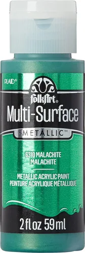 FolkArt Pintura metálica multisuperficie en varios colores (2 onzas), malaquita metálica